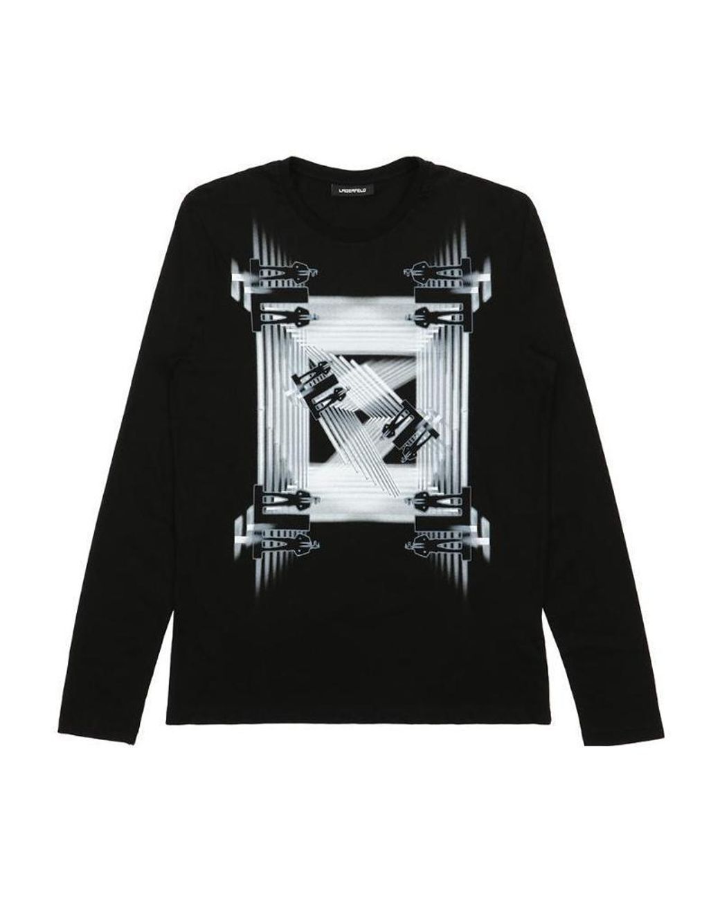 Karl Lagerfeld Black Printed T-Shirt for men