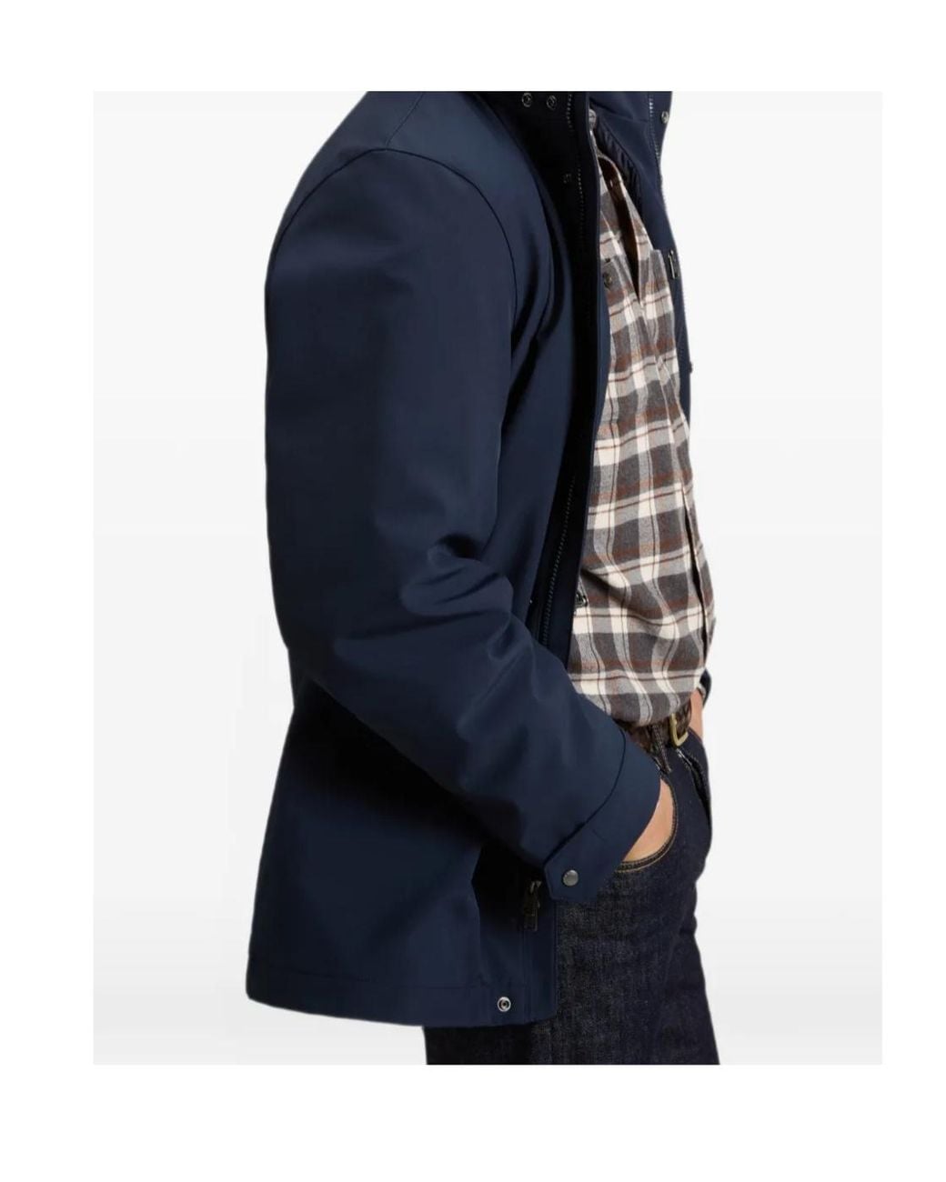 Woolrich Blue Barrow Hooded Coat for men
