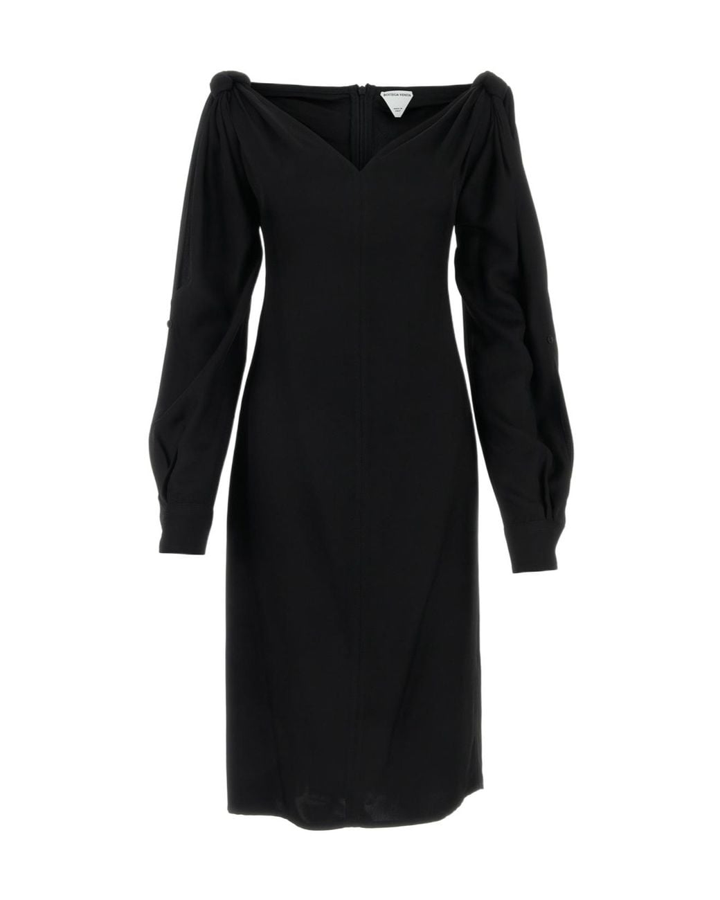Bottega Veneta Black Knot Detailed Midi Dress