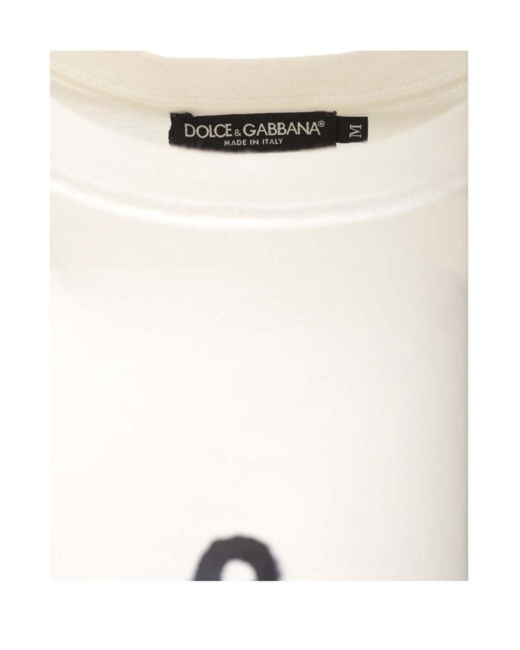 Dolce & Gabbana White Marina-Printed Short-Sleeved T-Shirt for men