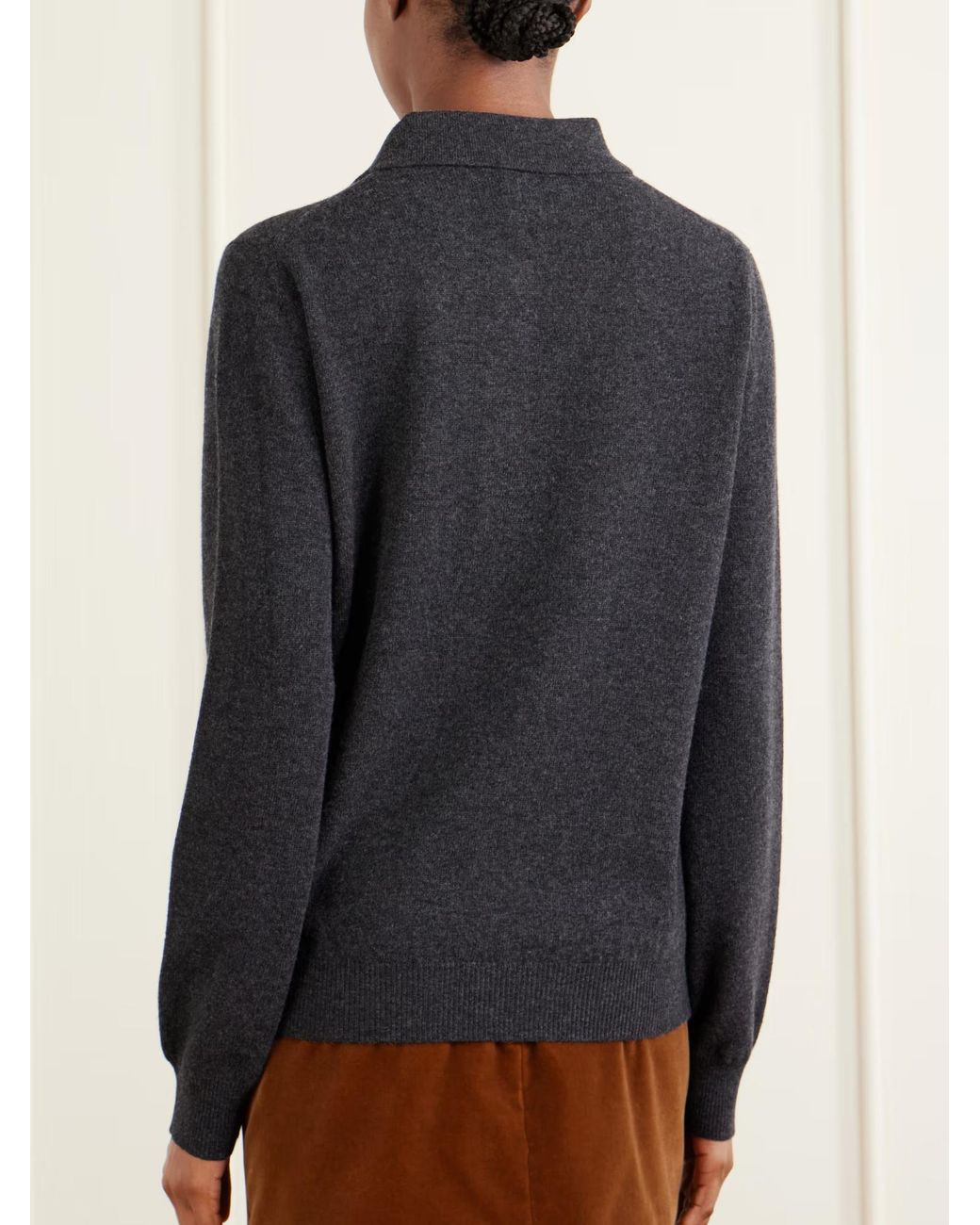 Blazé Milano Black Highland Wool And Cashmere Blend Polo Collar Sweater
