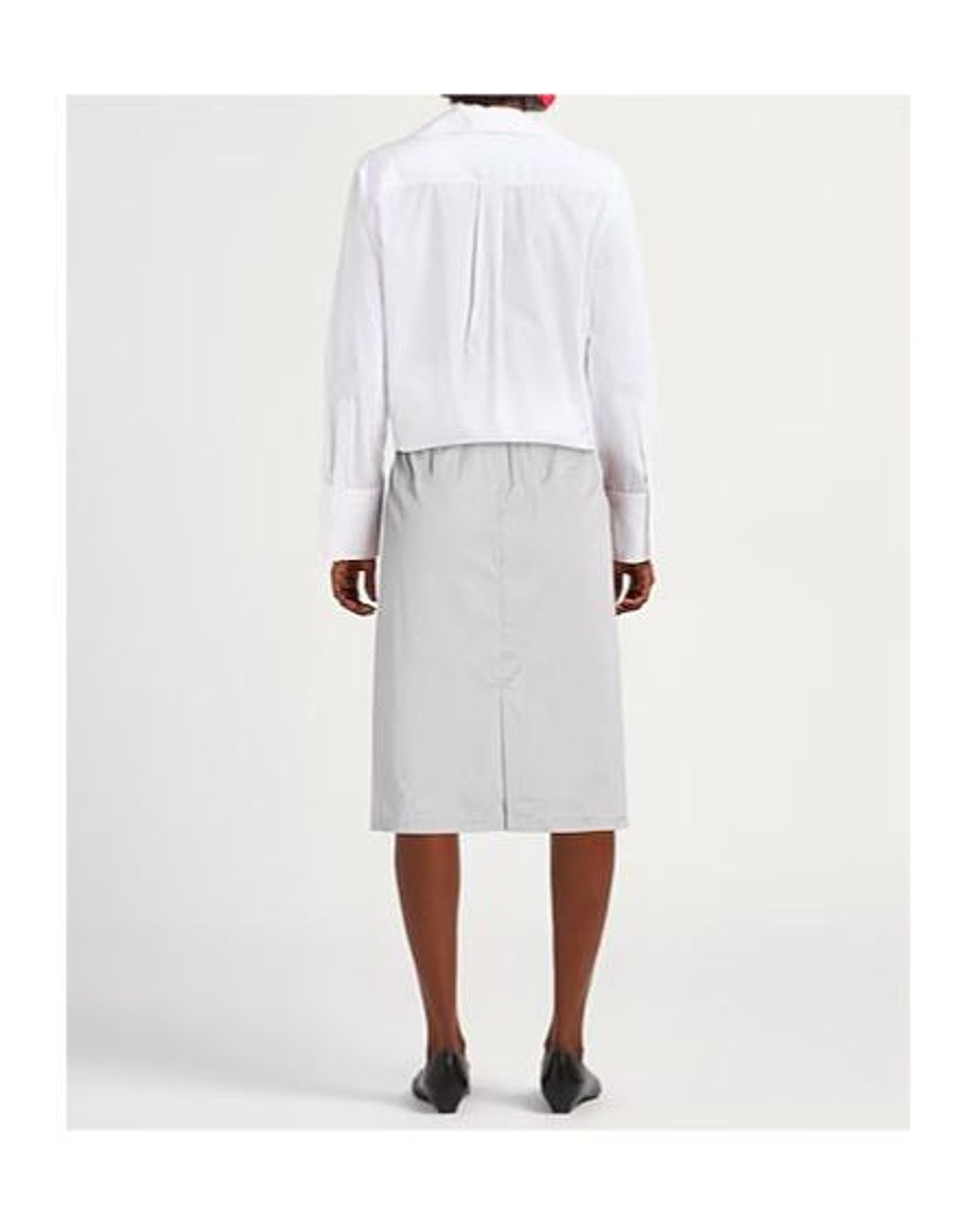 MAX&Co. White Midi Skirt