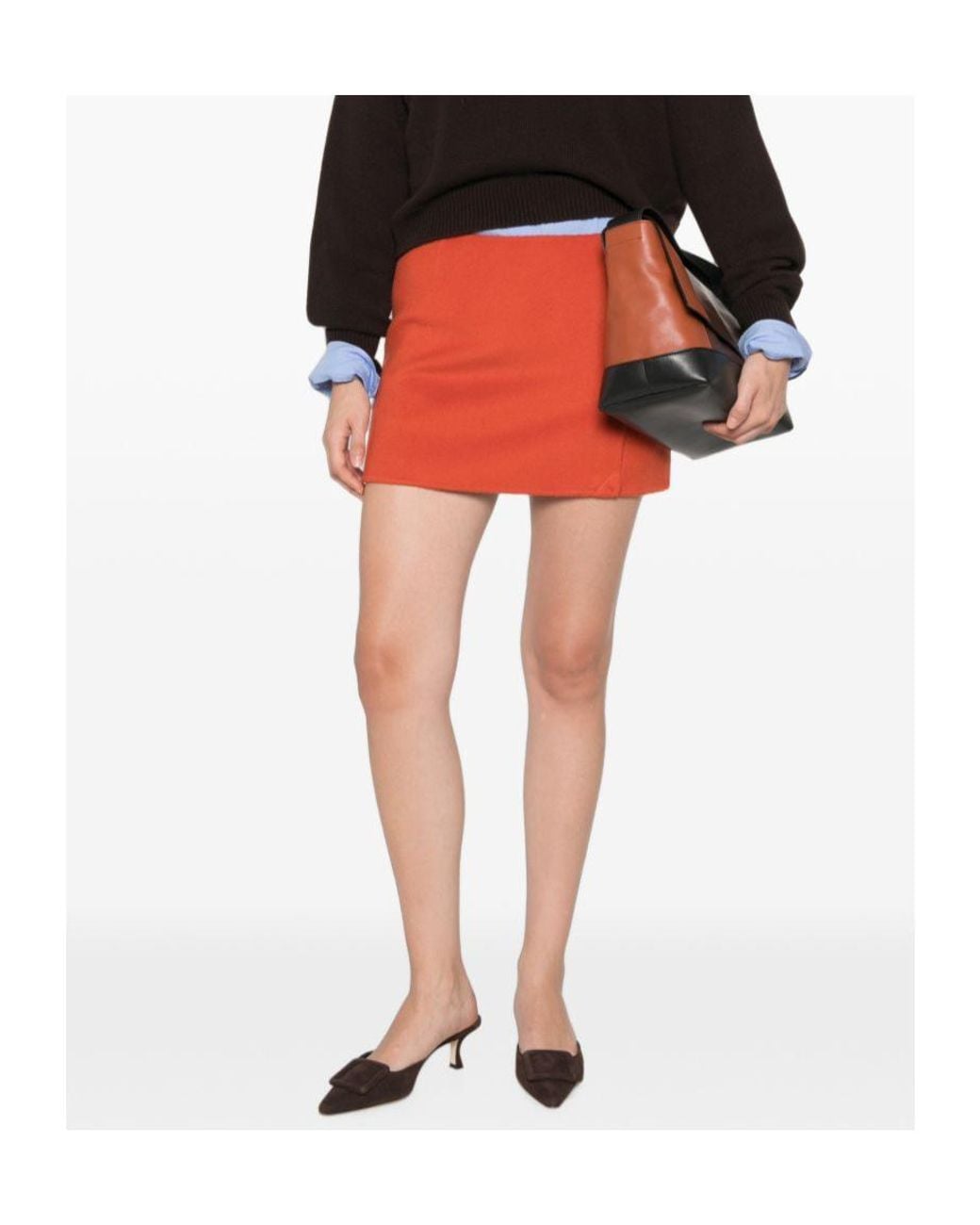 P.A.R.O.S.H. Red High-Waisted Mini Skirt