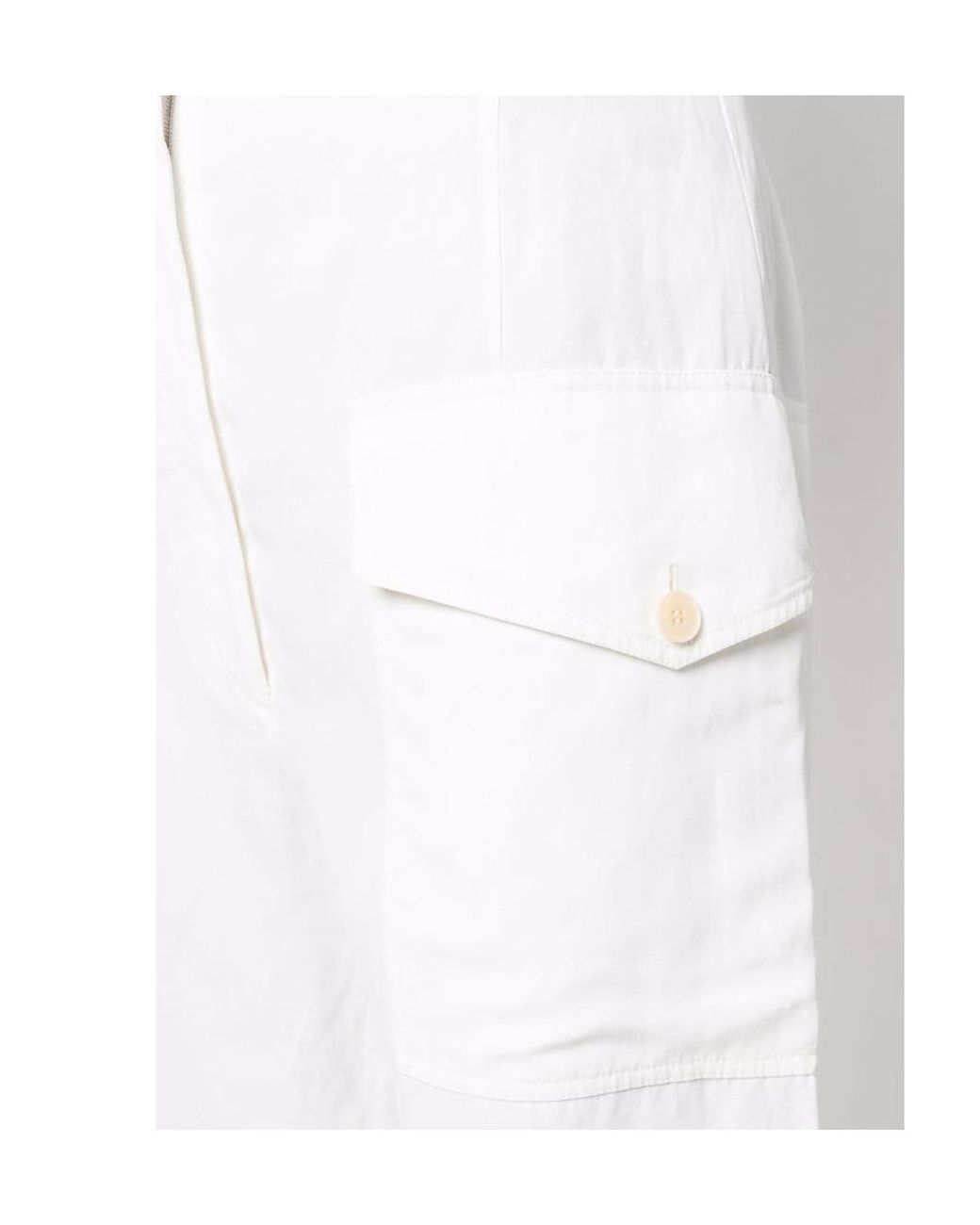 Stella McCartney White Straight-Leg Cropped Trousers
