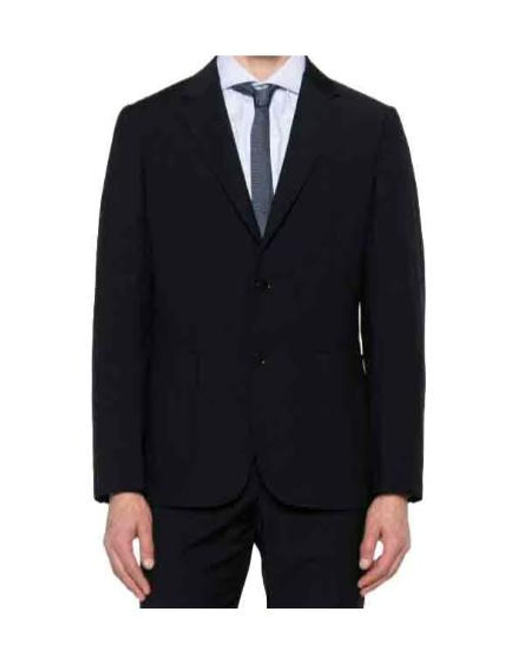 Zegna Black Long-Sleeved Suit Jacket for men