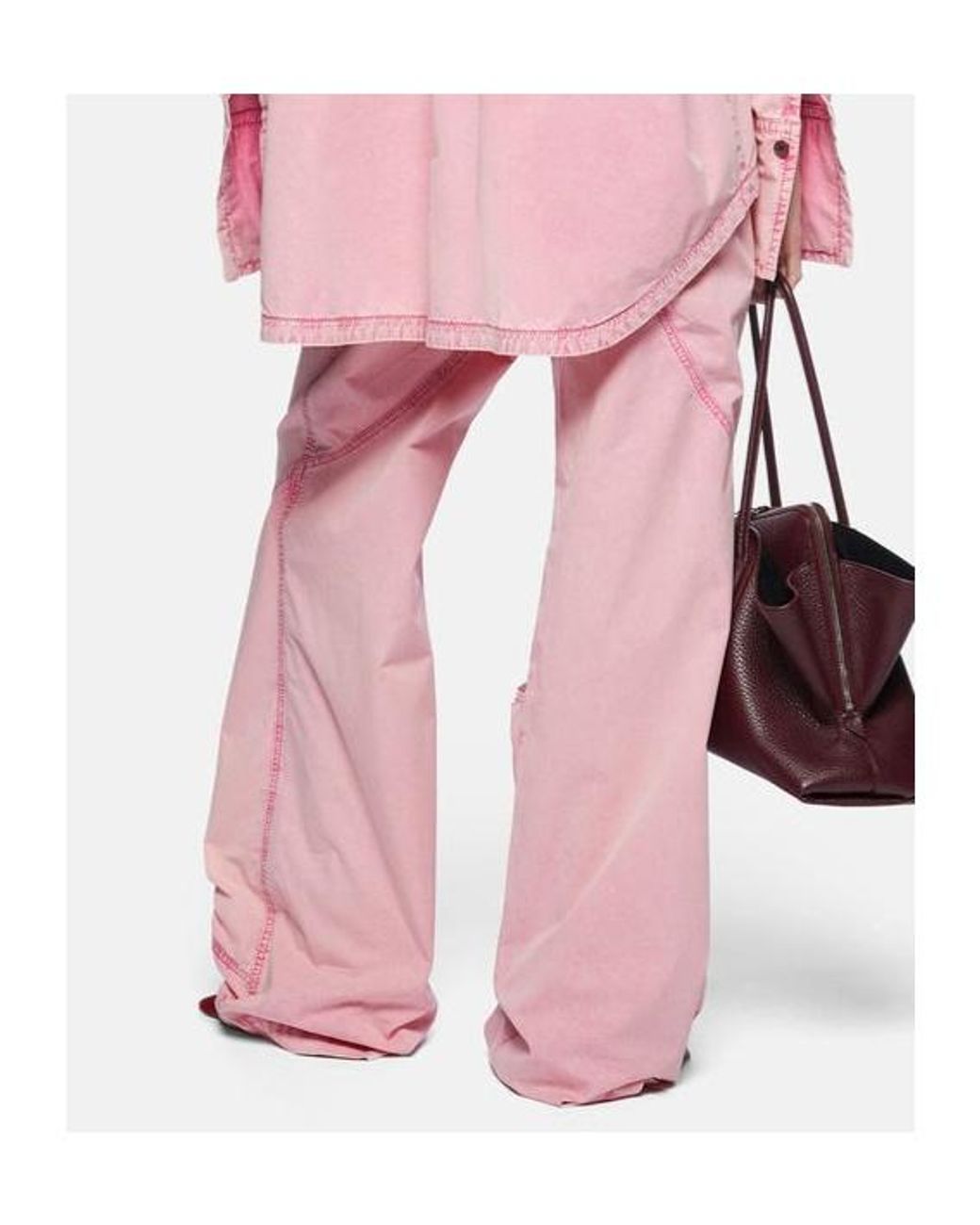 The Attico Pink Belt-Loop Casual Pants