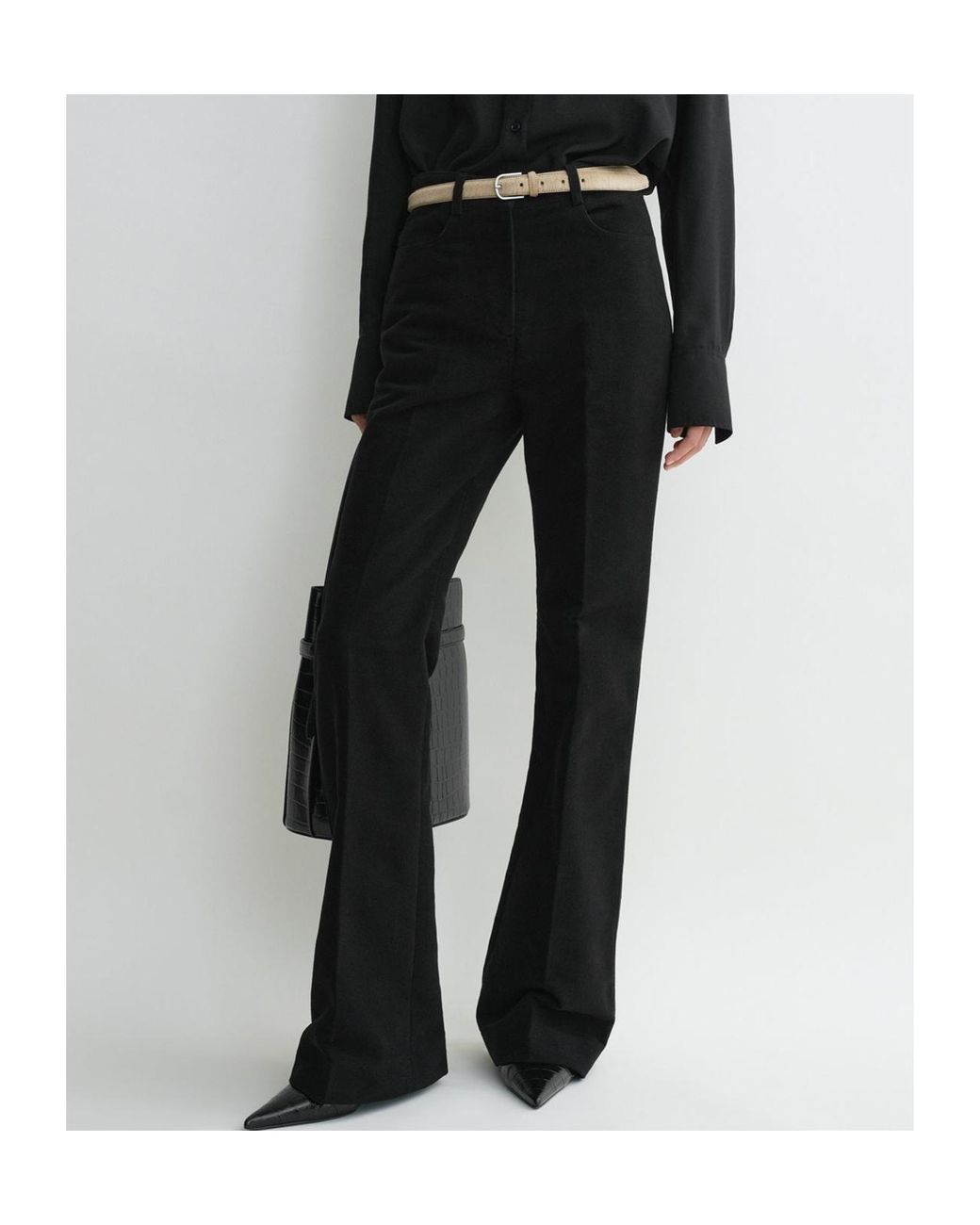 Totême  Black Totême Mid-Rise Tailored Trousers