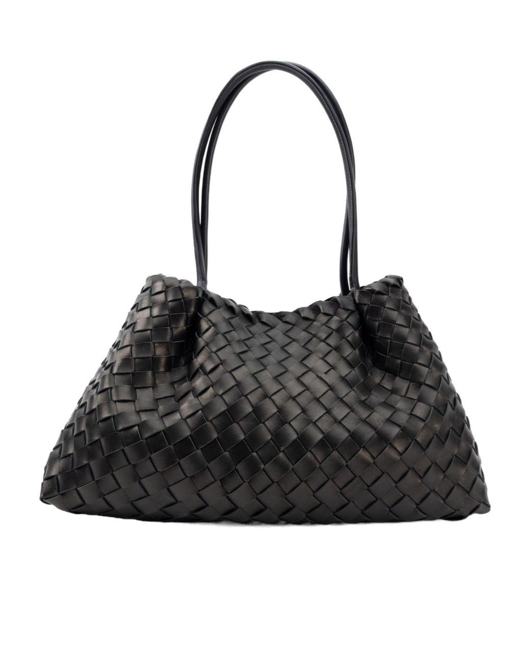 Elleme Black Dimple Tote Medium Woven Leather