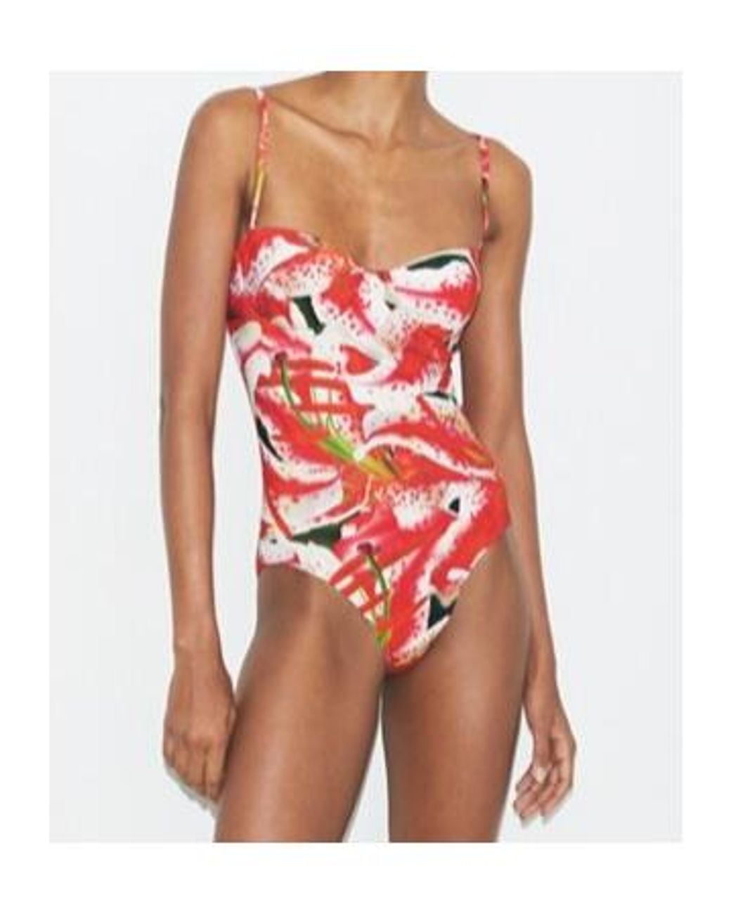 Tory Burch Red Floral-Print Swimsuit