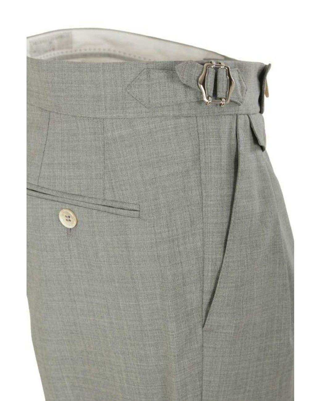 Brunello Cucinelli Gray Wool Tailored Trousers for men