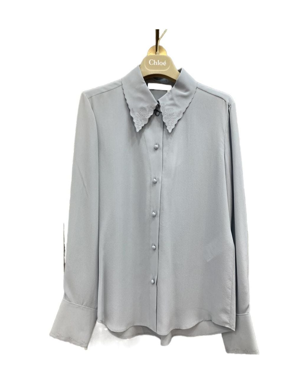Chloé Gray Ruffled Shirt