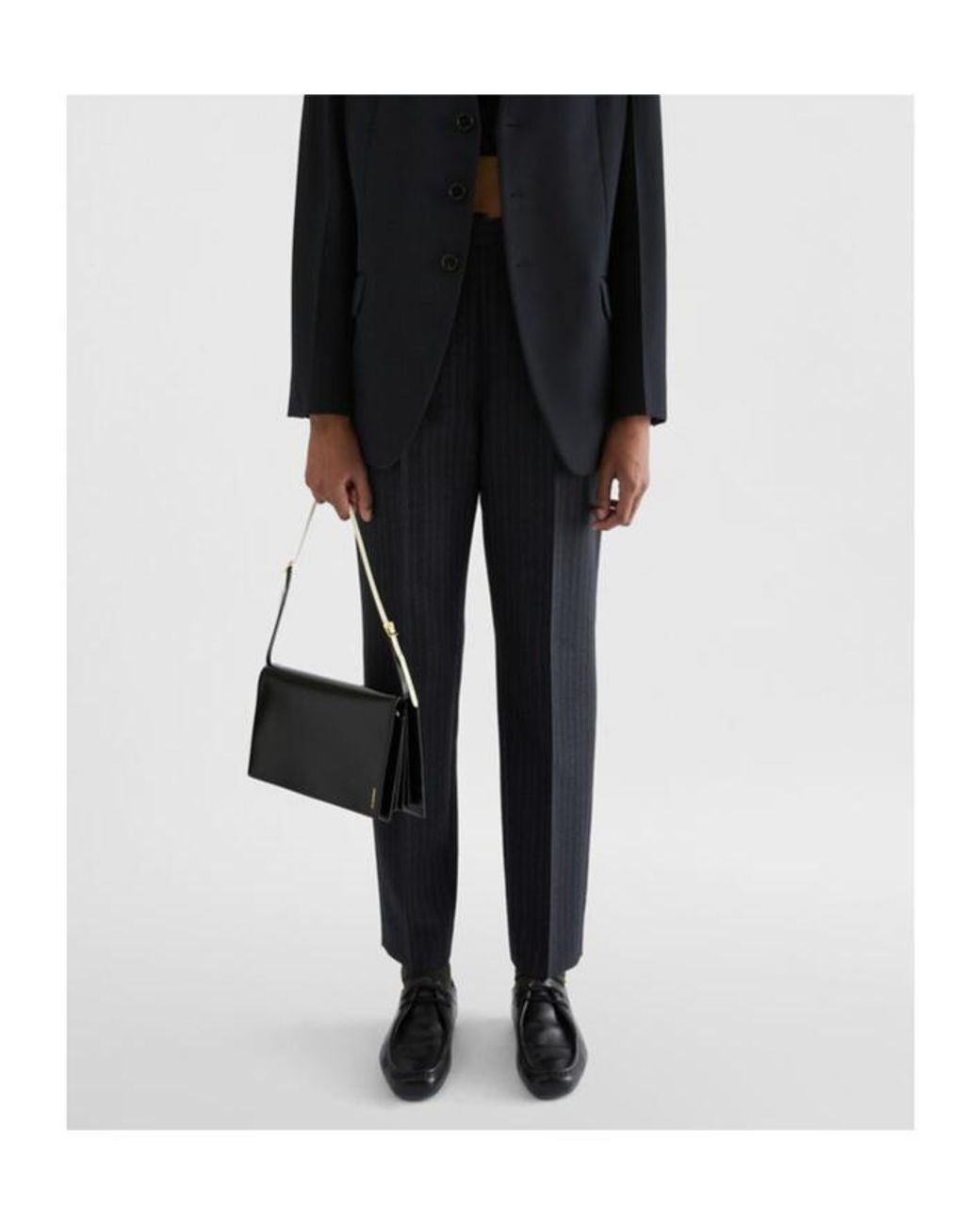 Jil Sander Black Slim Fit Pinstripe Pants