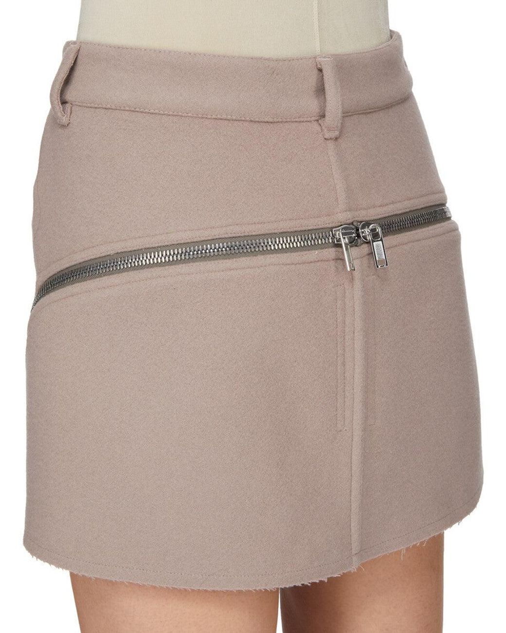 Rick Owens White Belted Midi Skirt