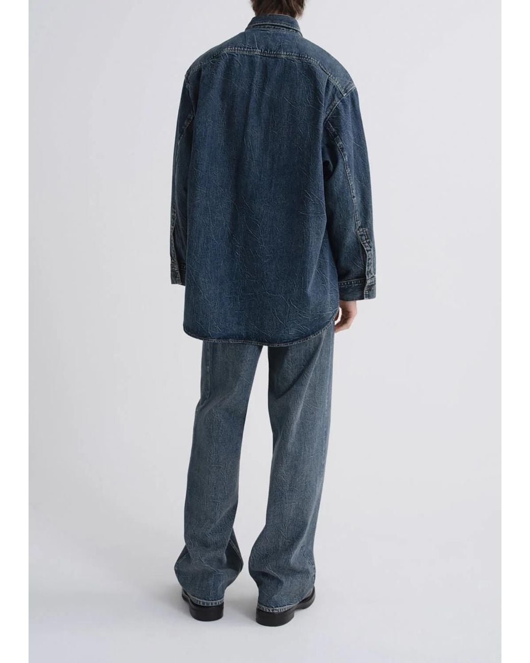Agolde Blue Patch-Pocket Denim Shirt for men