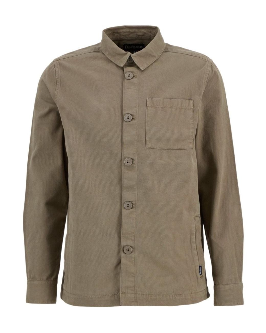 Barbour Green Washed Cotton Overshirt for men
