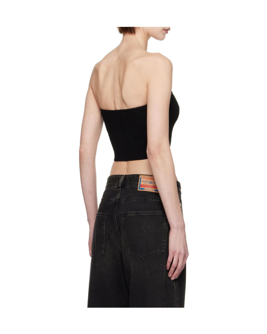 DIESEL Black M-Clarksvillex Logo Plaque Tube Top
