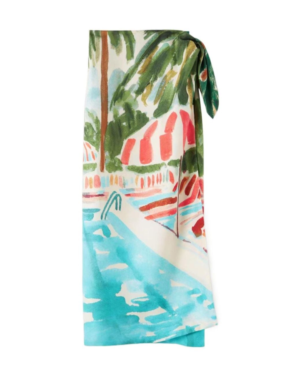 Loro Piana Green Corina Printed Midi Skirt