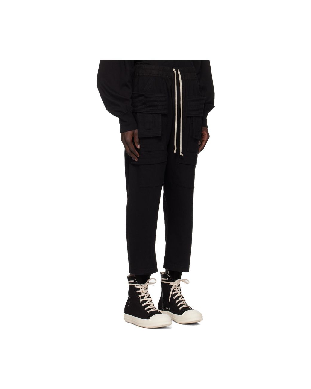 Rick Owens Black Drawstring Overalls for men