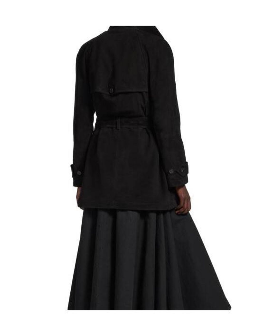 Balenciaga Black Cocoon Belted Short Trench Coat