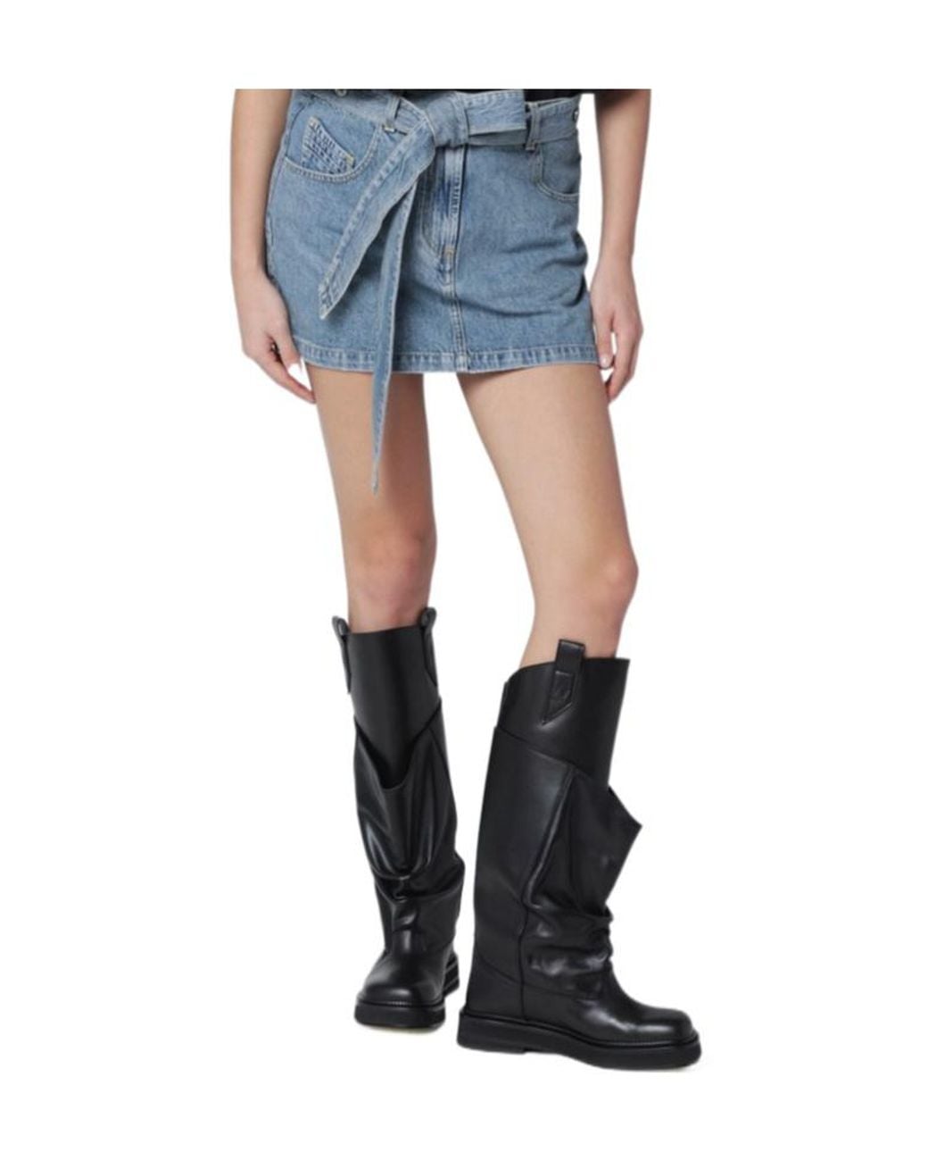 The Attico Blue Logo Stitch Mini Skirt