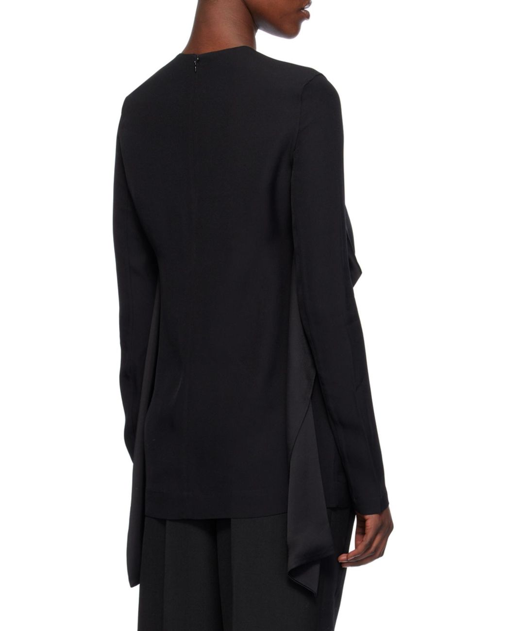Totême Black Totême Rear-Tie Fastened Long-Sleeved Top