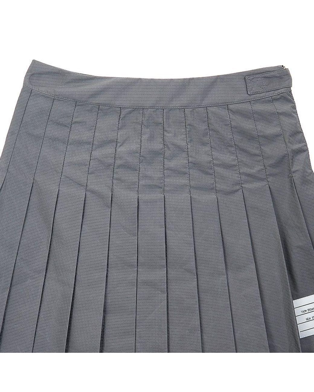 Thom Browne Gray Ripstop Mini Skirt