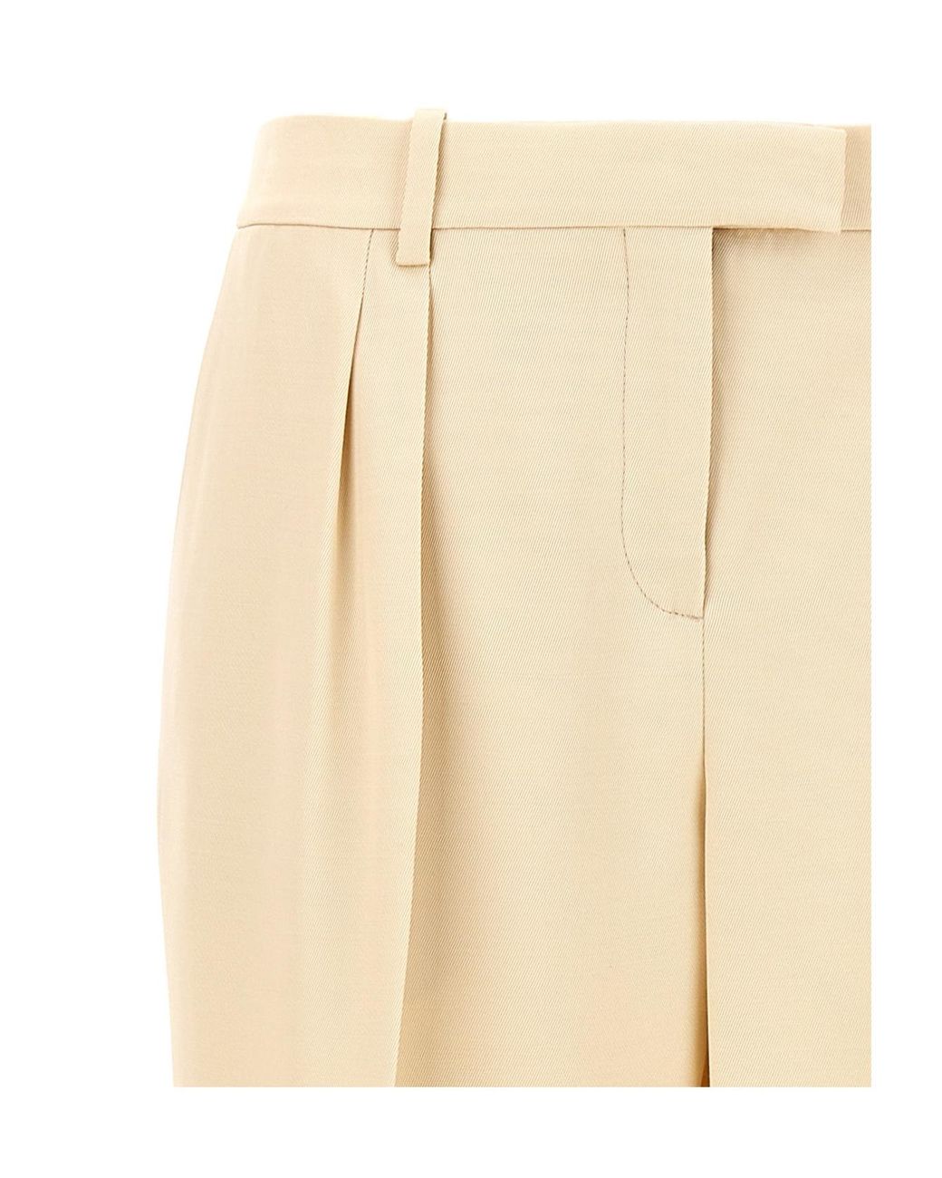 Tom Ford Natural Front Pleat Tailored Trousers