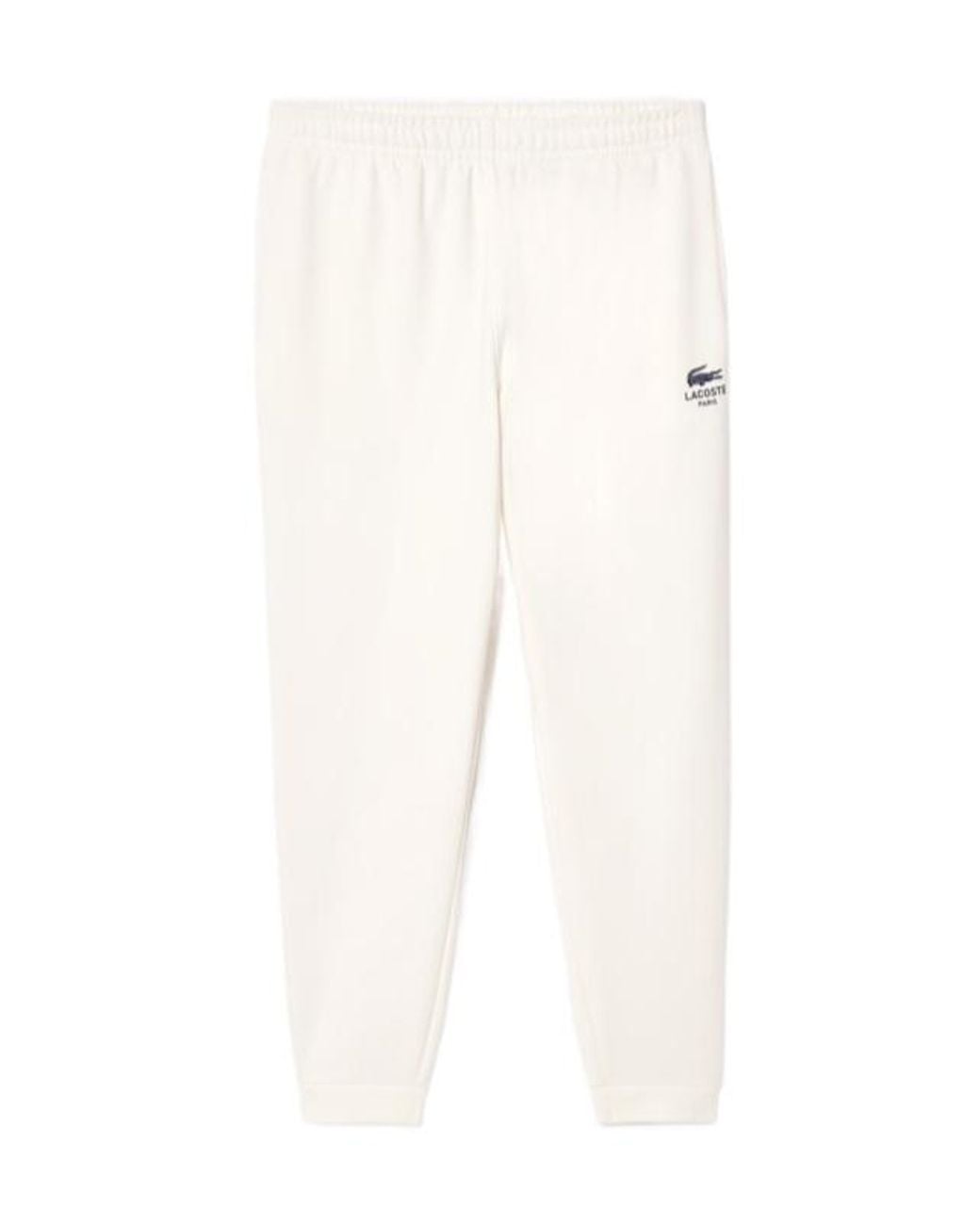 Lacoste White Tapered Leg Sweatpants for men