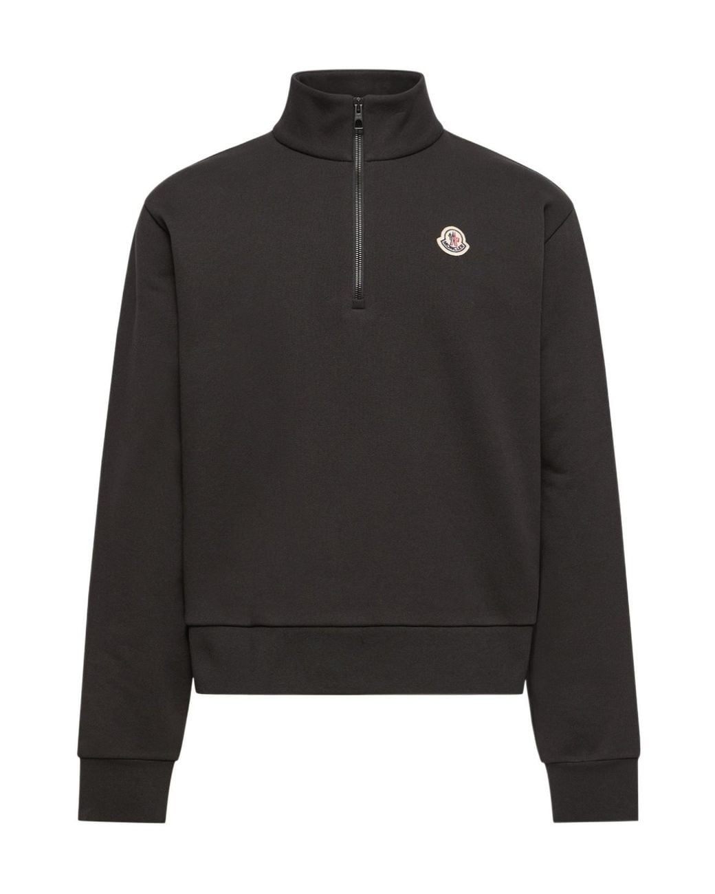 Moncler Black Logo Patch Zip-Up Sweatshirt for men