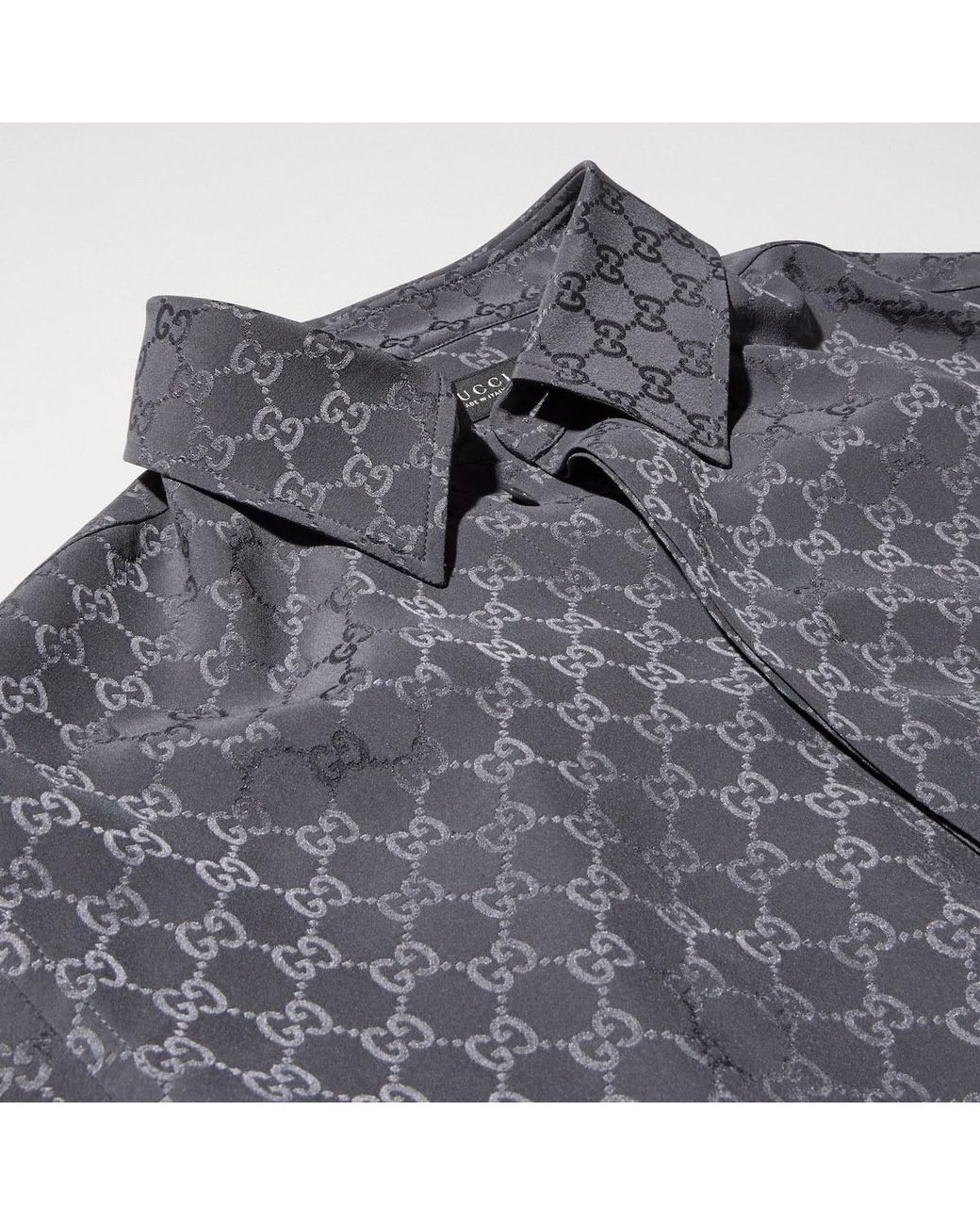 Gucci Gray Gg Jacquard Shirt