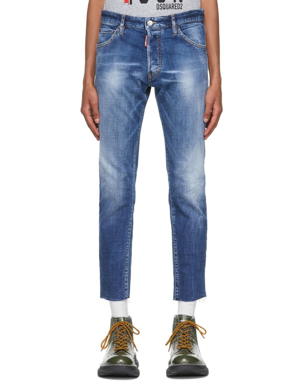 DSquared² Blue Mid-Rise Skinny Jeans for men