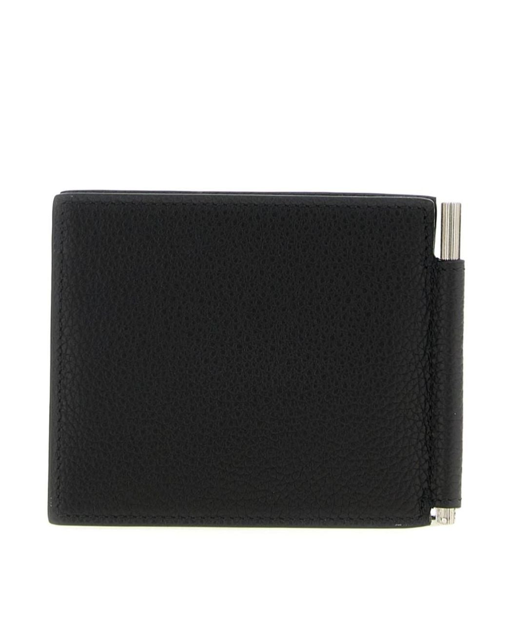 Tom Ford Black Logo Printed Money-Clip Wallet for men