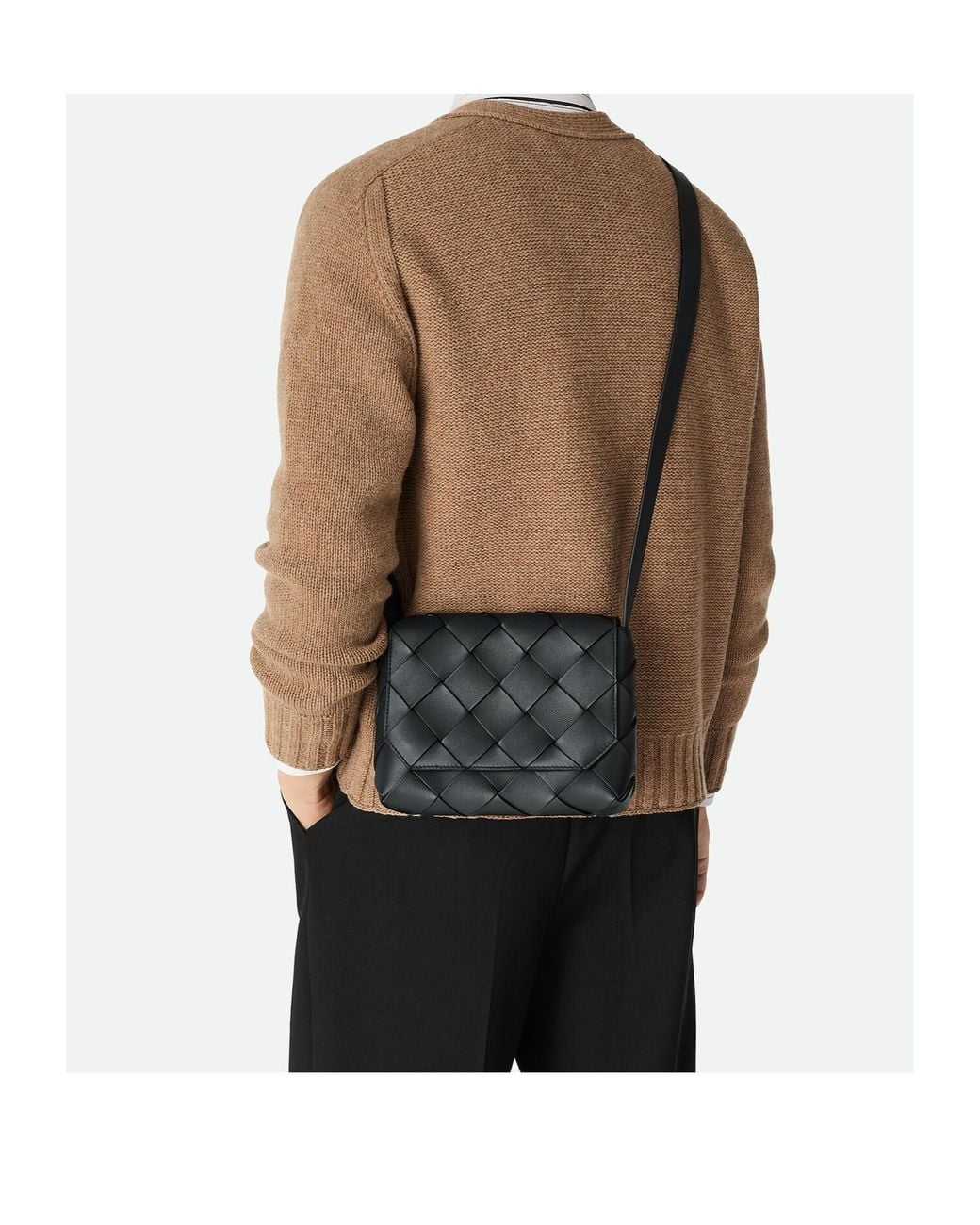 Bottega Veneta Black Diago Crossbody Bag for men