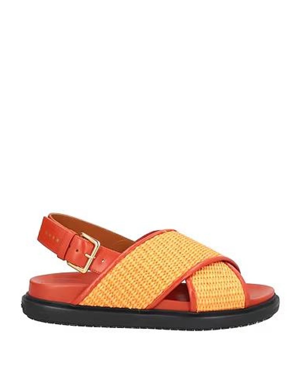 Marni Orange Plain Colour Sandals