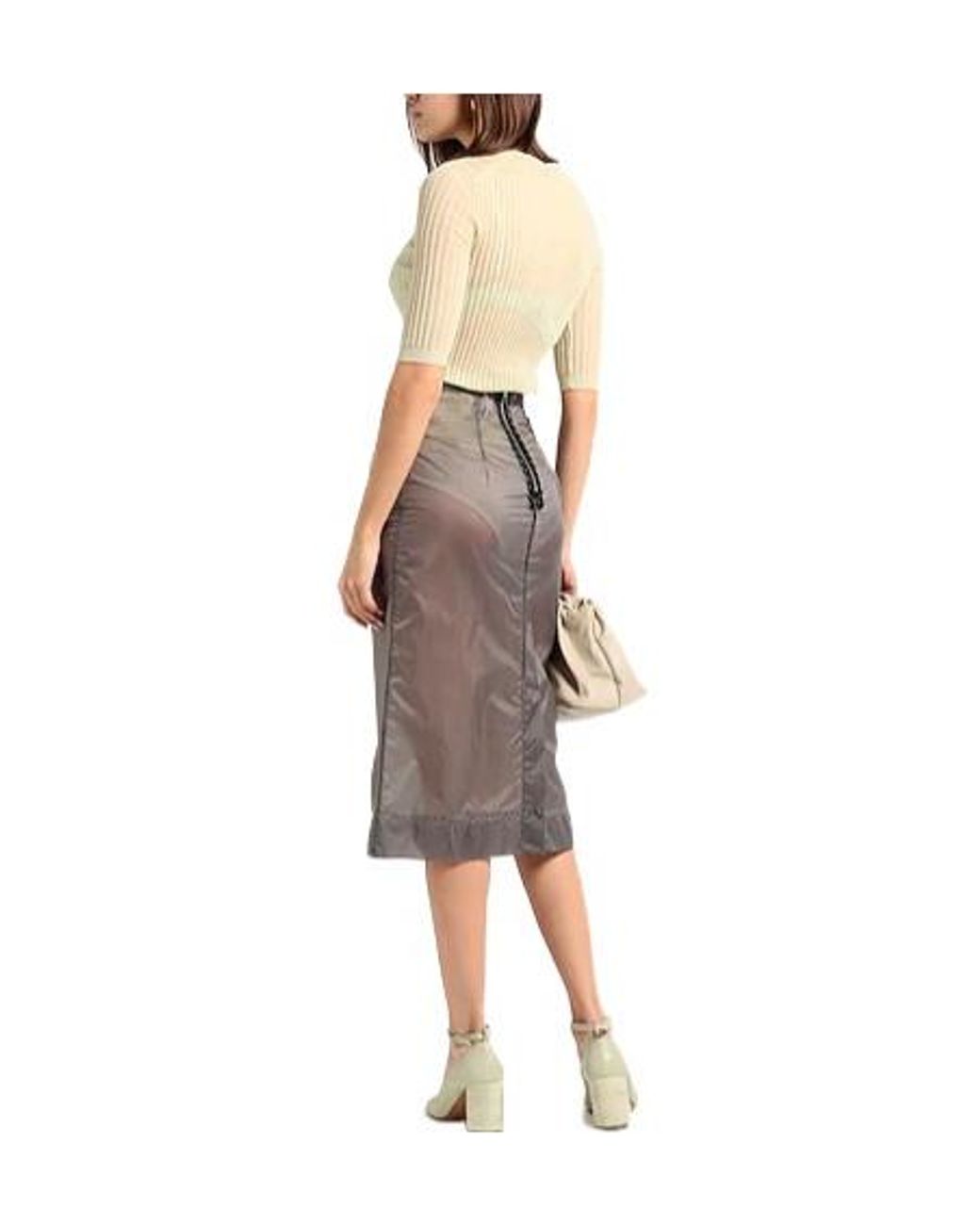 Maison Margiela Gray Solidcolor Flared Skirt