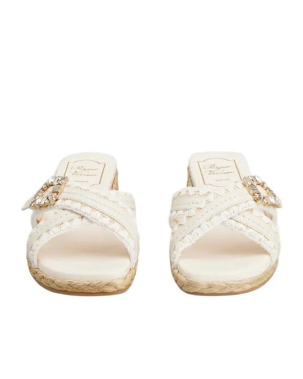 Roger Vivier White Espadrille Mules