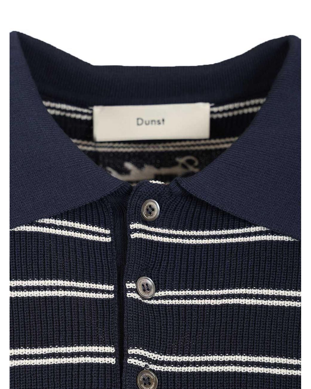DUNST Blue Striped Polo Knitted Top for men