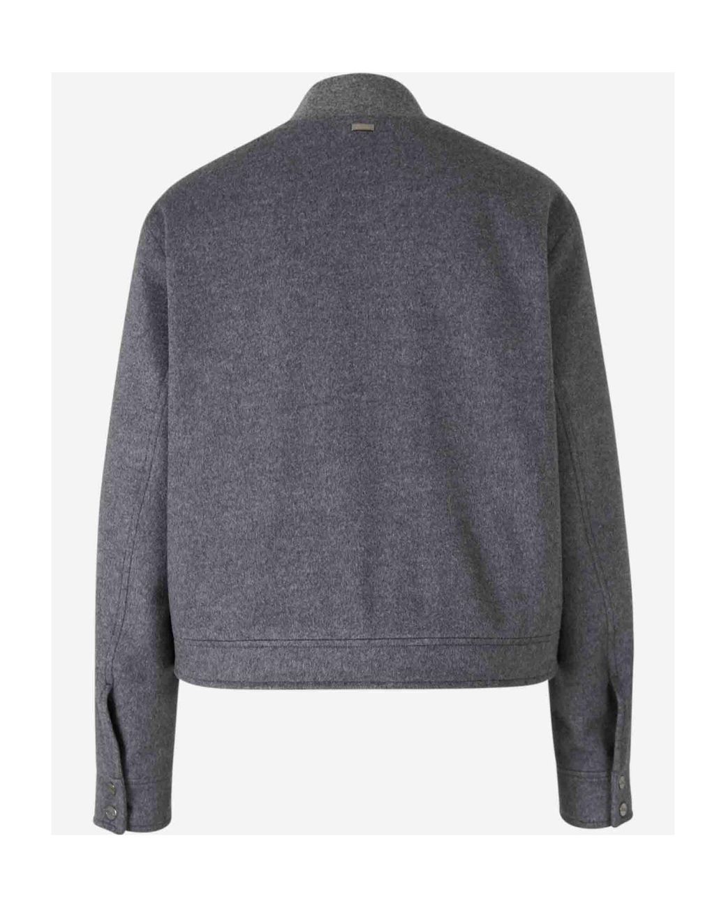 Herno Gray Long-Sleeved Short Coat