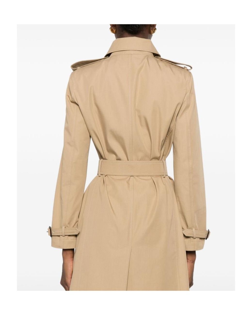 Gucci Natural Belted Double-Breasted Trench Coat