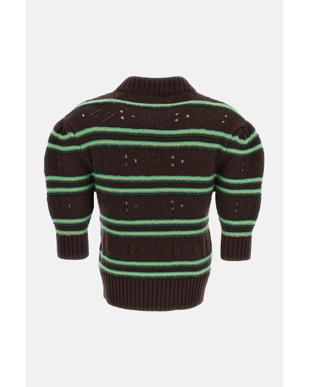 Marni Green Openwork Knit Sweater