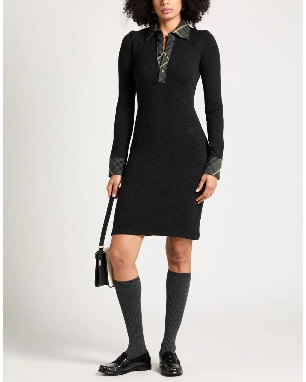 Burberry Black Two-Tone Knit Dress