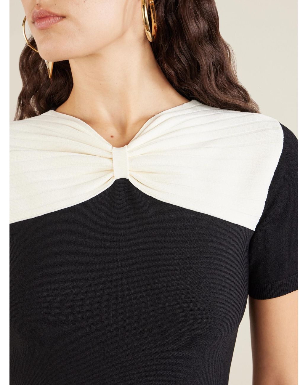 Valentino Black Bow Detailed Short-Sleeved Mini Dress