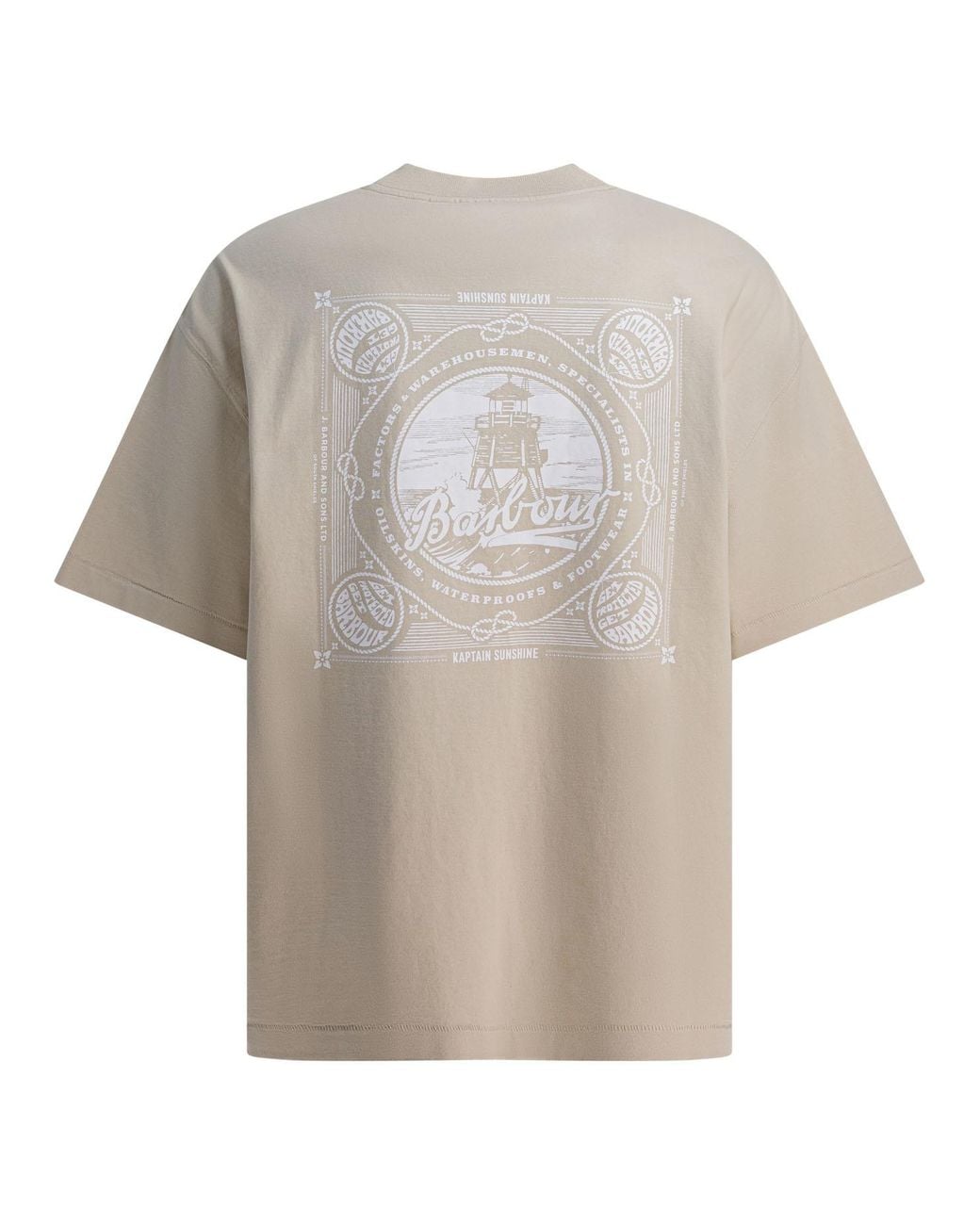 Barbour White Oversized Short Sleeve T-Shirt for men