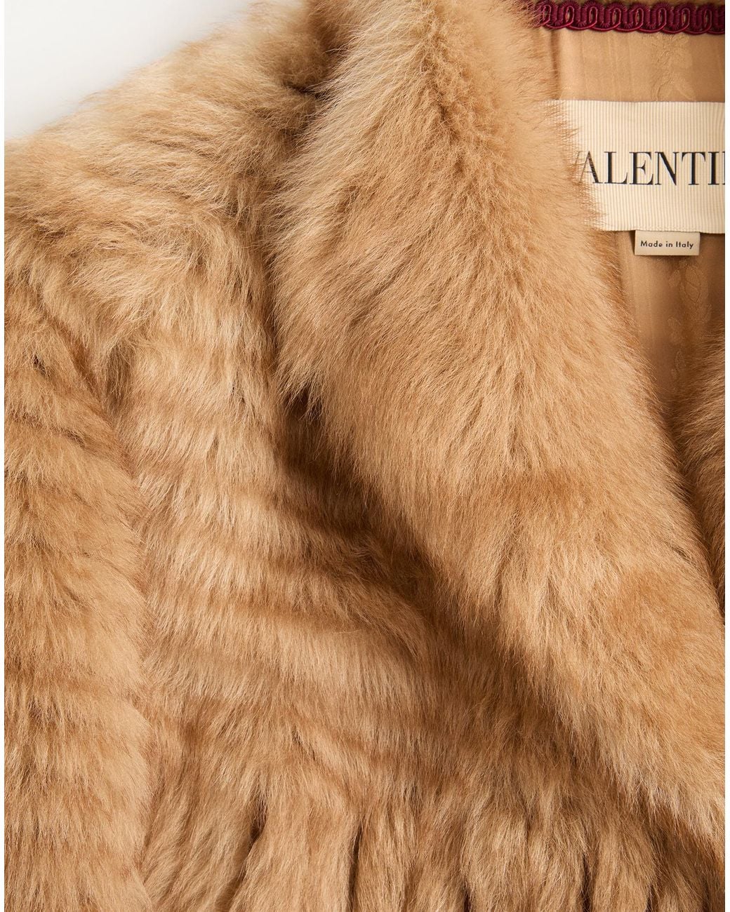Valentino Brown Concealed Front Fastened Long-Sleeved Coat