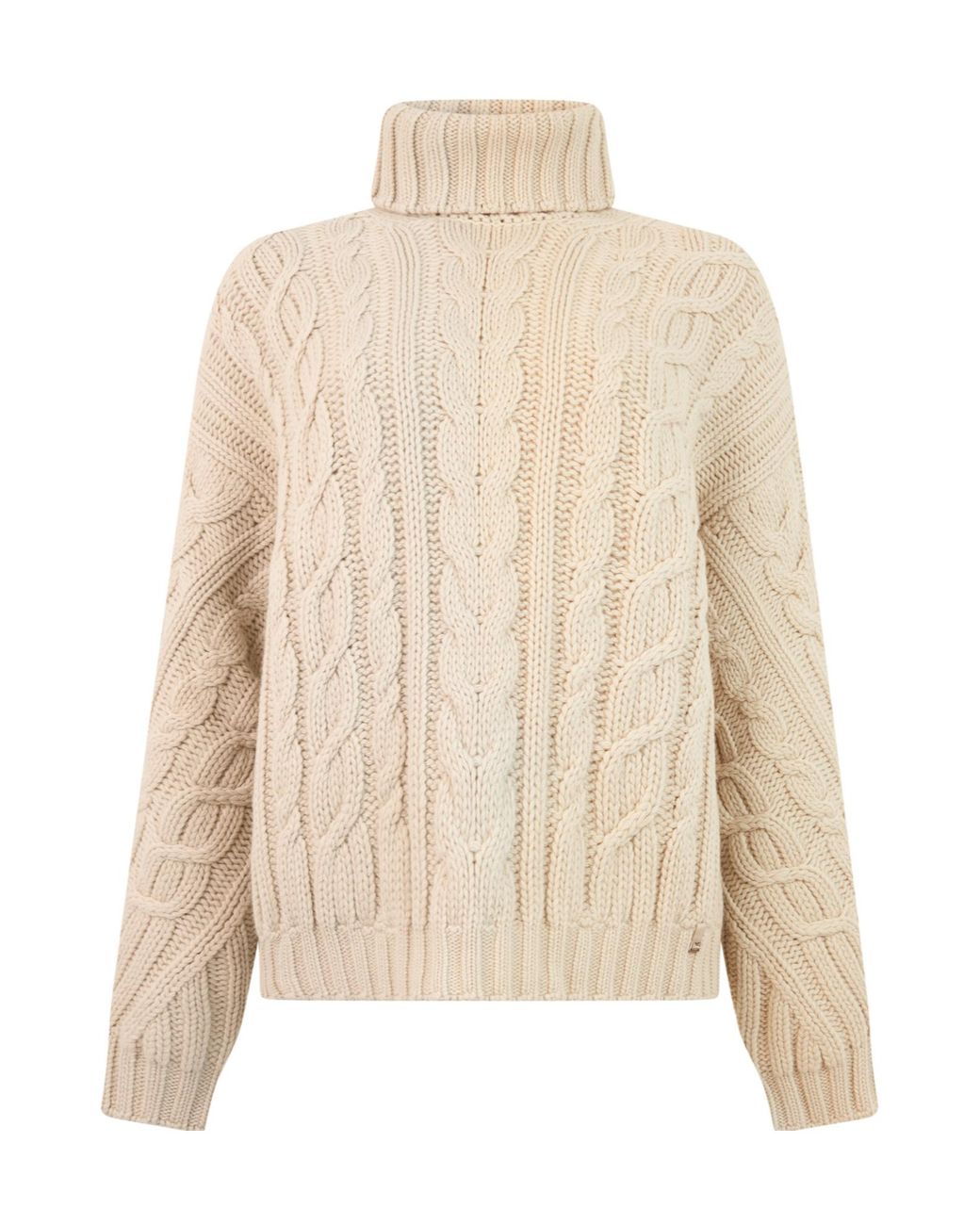 Herno Natural Treccia Turtleneck Knitted Sweater