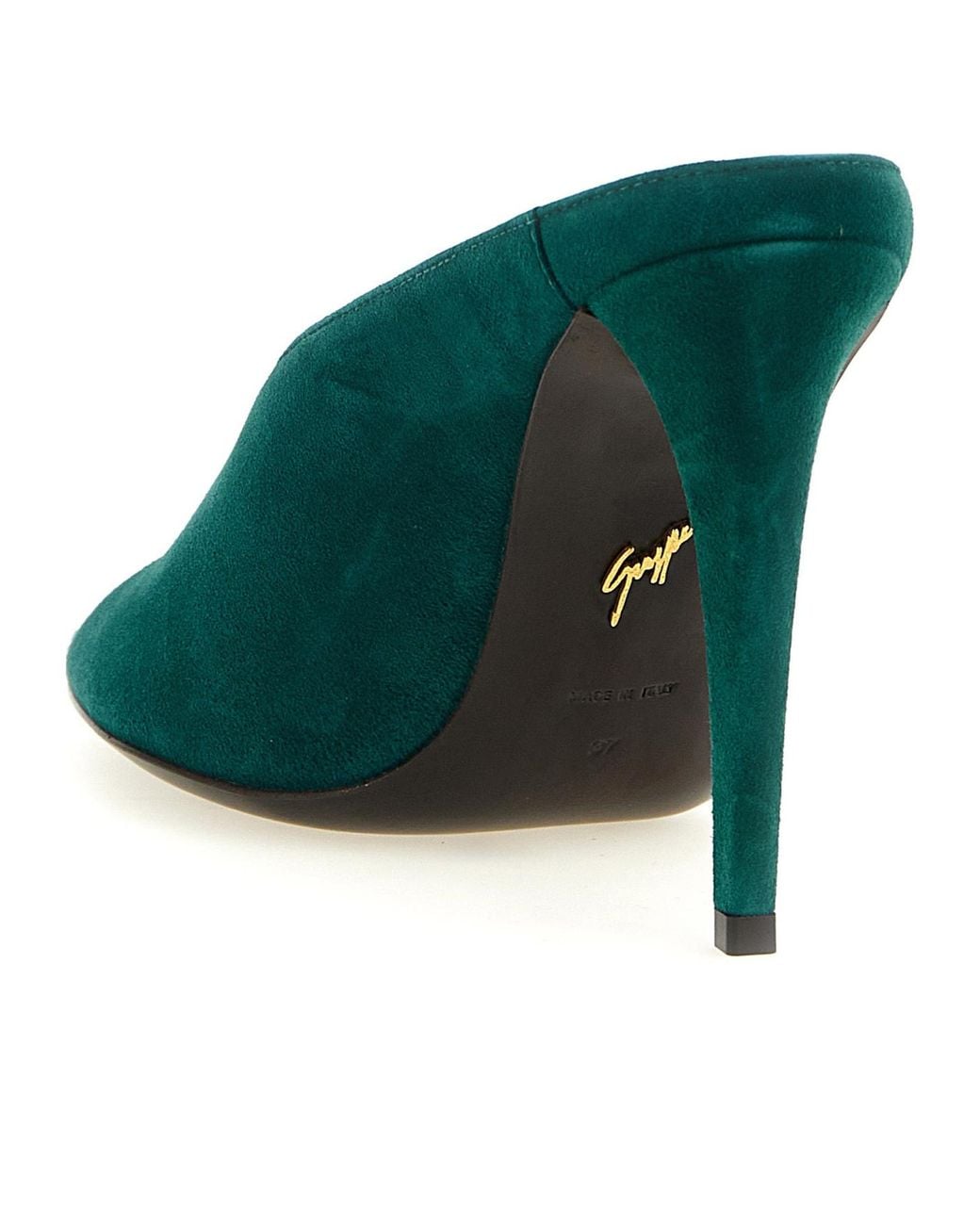 Giuseppe Zanotti Green Slip On Heeled Mules
