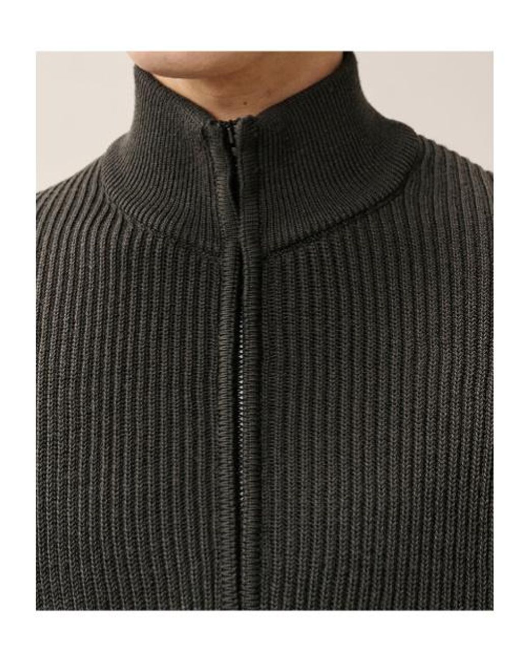 C P Company Black Zip Polo Knitted Sweater for men