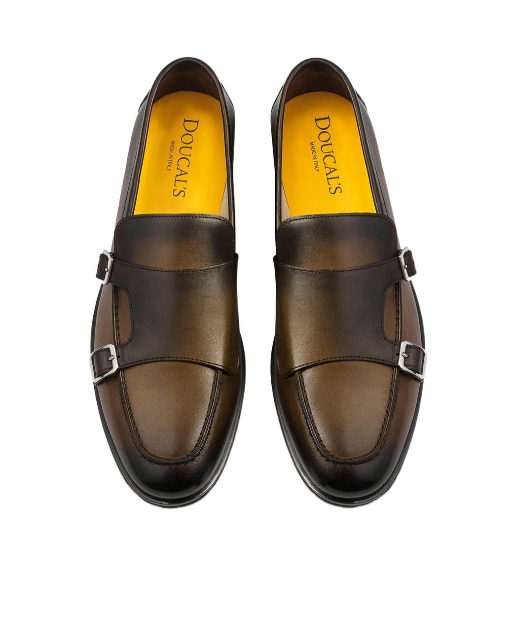 Doucal's Brown Double Buckle Loafers for men