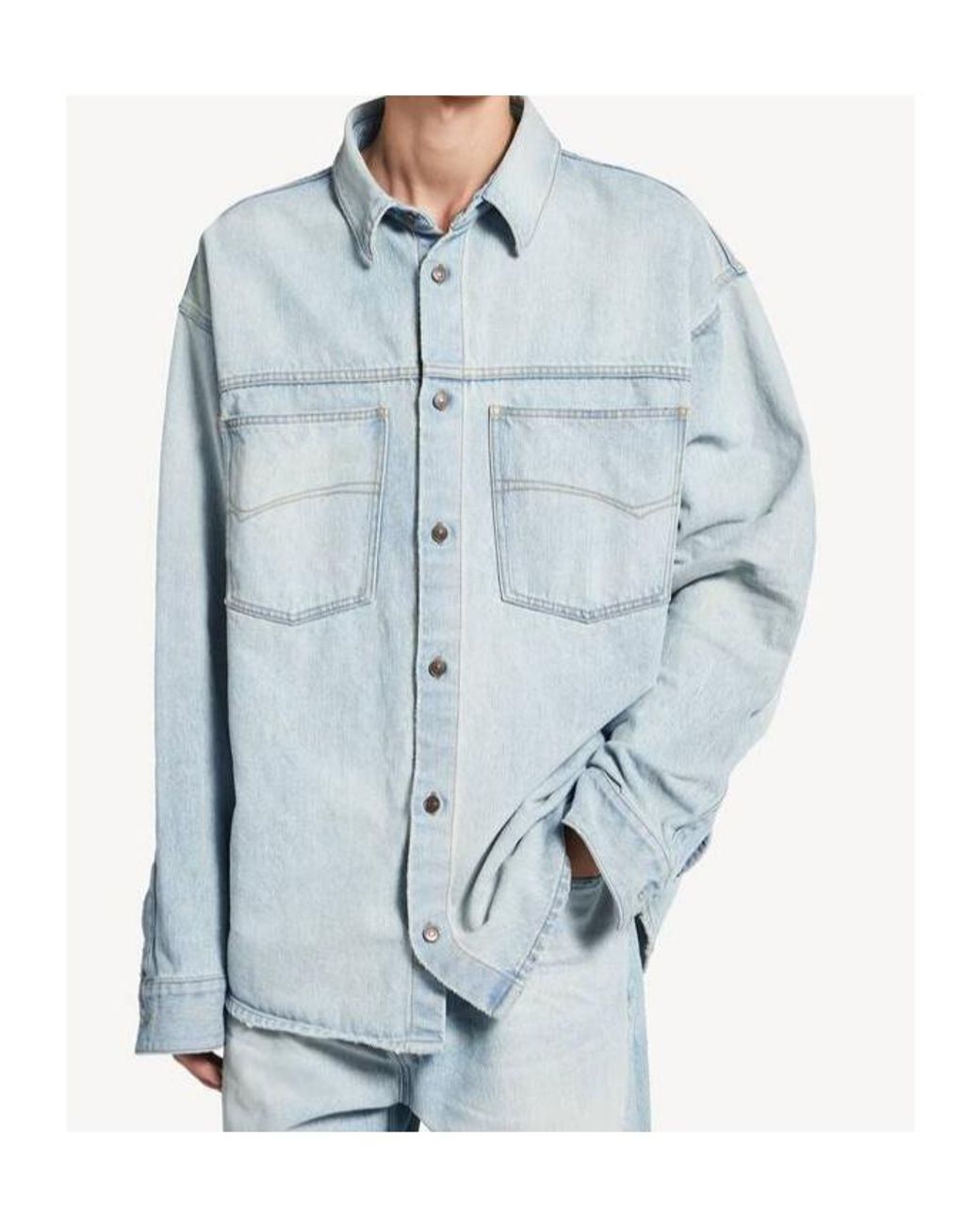 Balenciaga Blue Denim Shirt for men