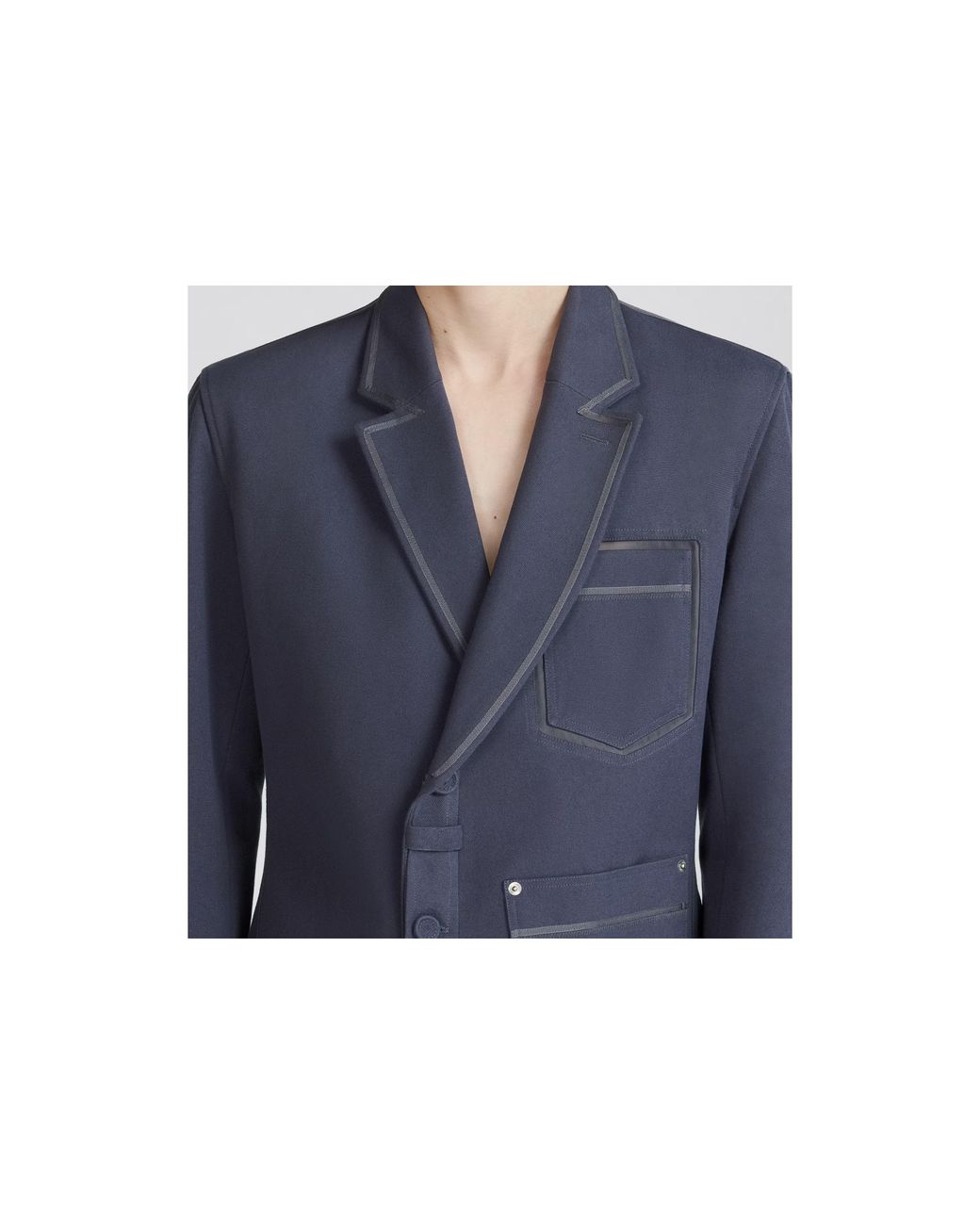 Dior Blue Homme Long Sleeved Belt Detail Jacket for men